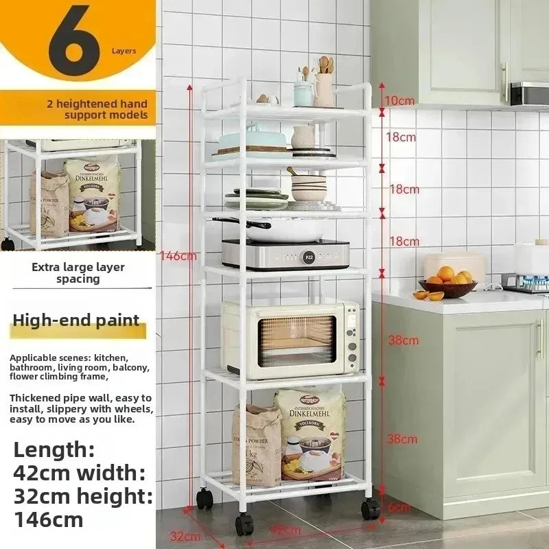 Multi-Layer Removable Storage Cart Floor-To-Ceiling Storage Rack