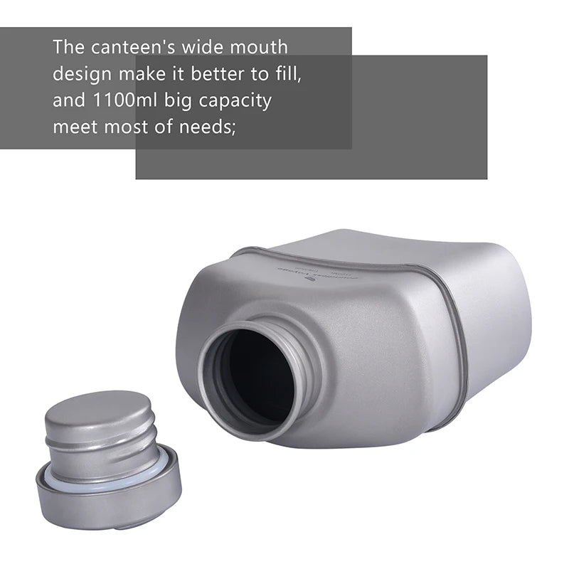 Boundless Voyage Cooking Titanium Military Canteen Bottle Outdoor
