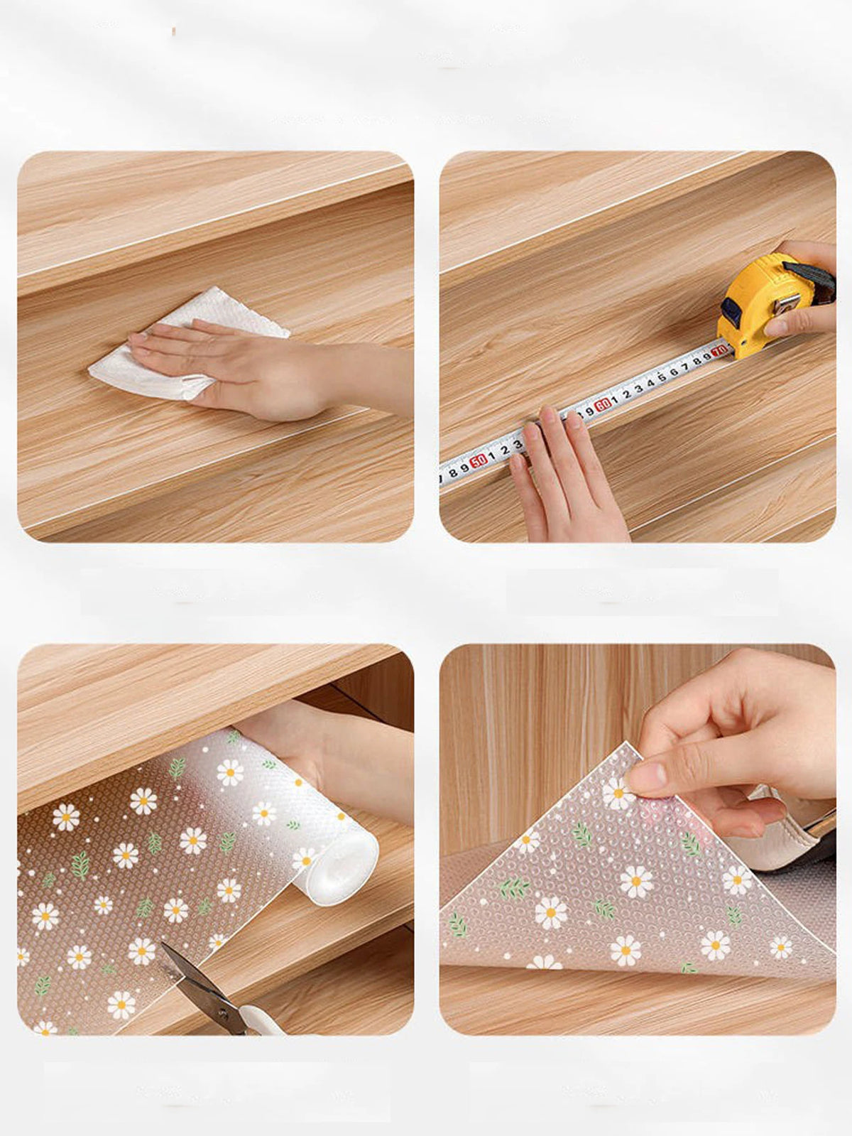Daisy Flower Cabinet Mat Reusable Drawer Mat Dining