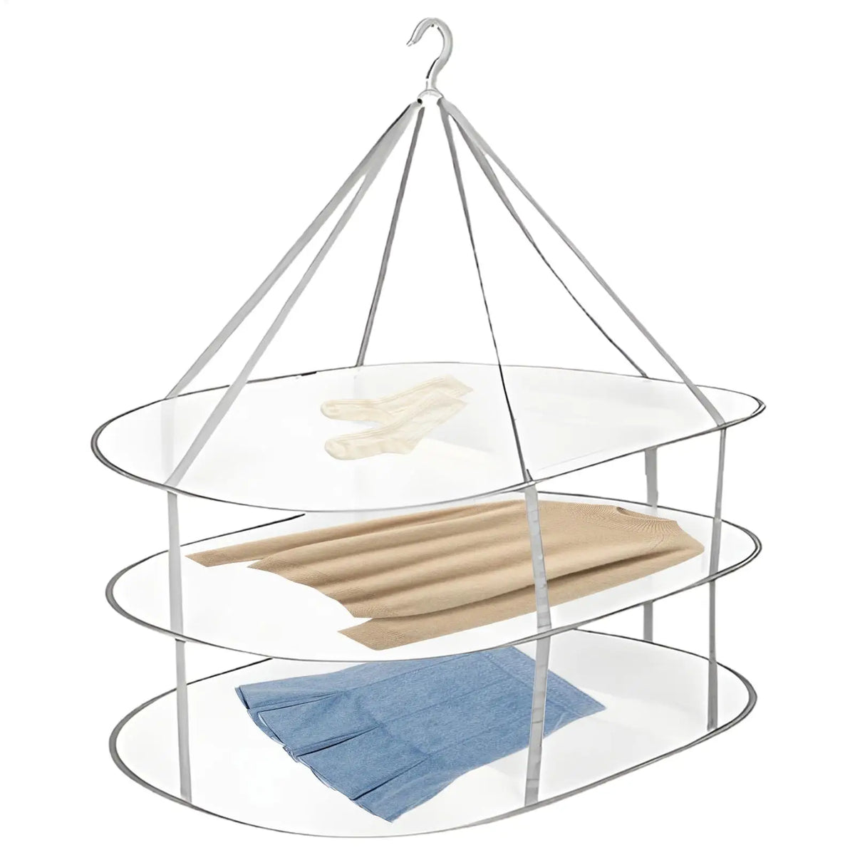 2/3 Layers Folding Clothes Drying Rack Flat Foldable