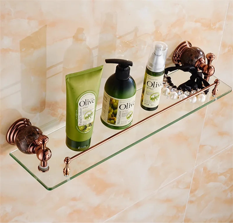 Bathroom Bath Shelf Rose Gold Paper Holder Towel