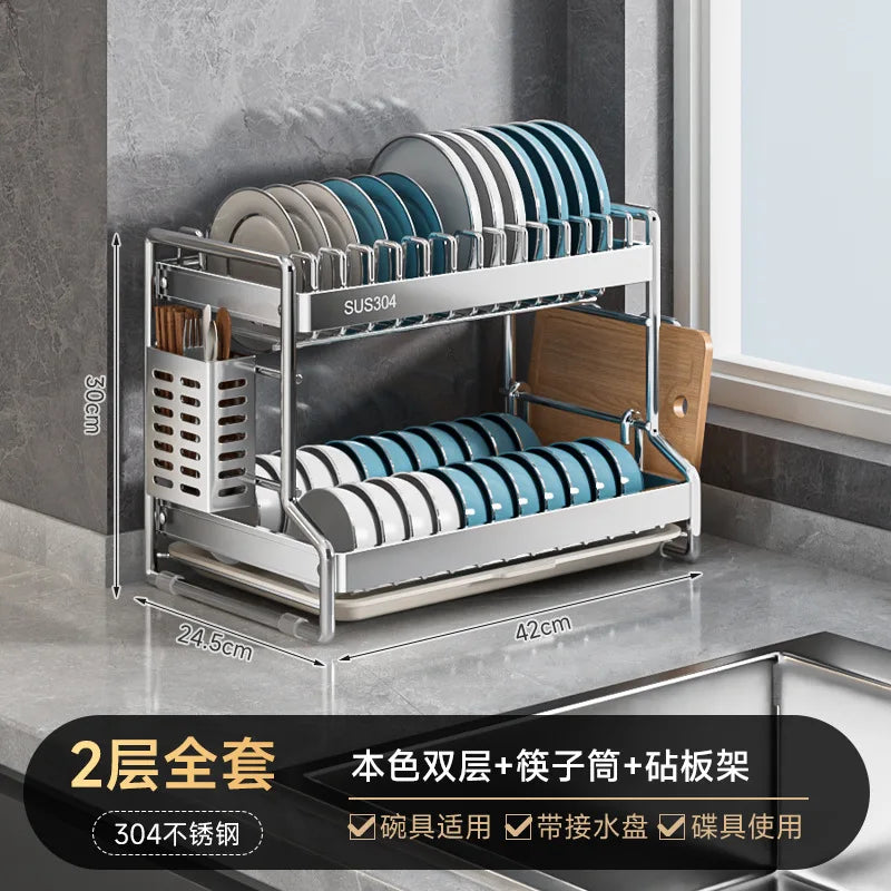Bowl Dish Storage Rack Drain Rack 304 Stainless