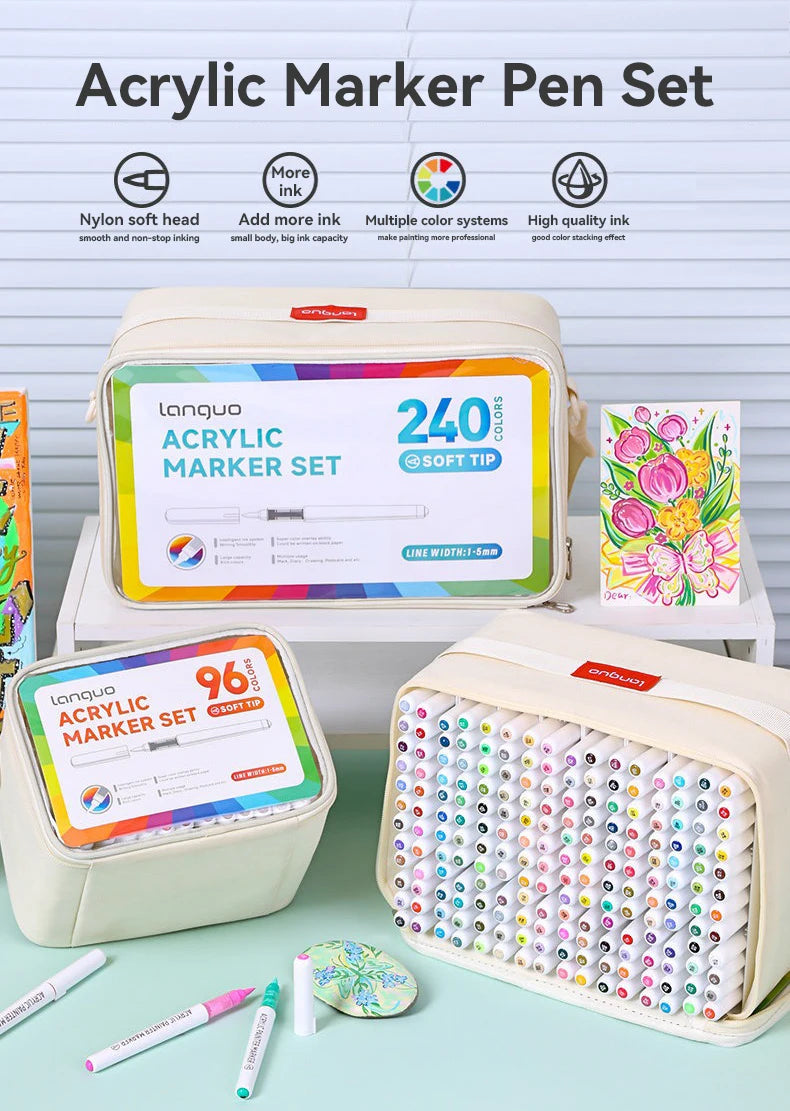 Languo 207/240/288 Colors Direct Liquid Acrylic Paint Pens