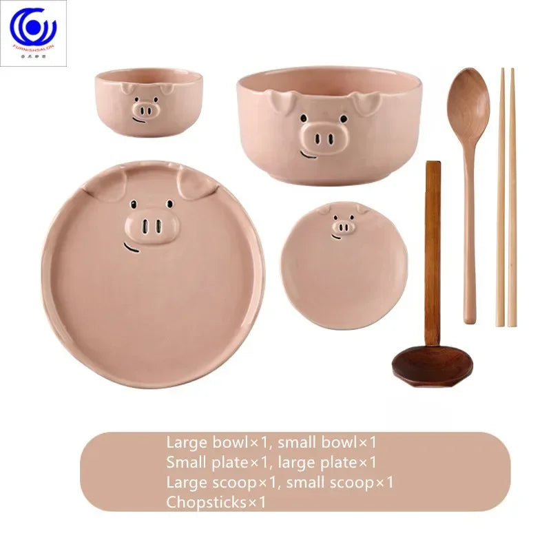 Cute Dish Ceramic Japanese Cartoon Tableware Creative Personality