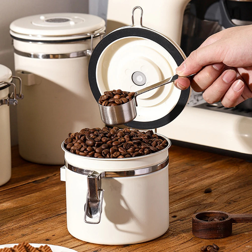 304 Stainless Steel Coffee Beans Vacuum Storage Jar