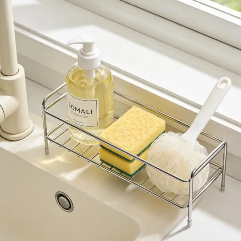 Countertop Organizer In Stainless Steel Dedicated Sponge Holder