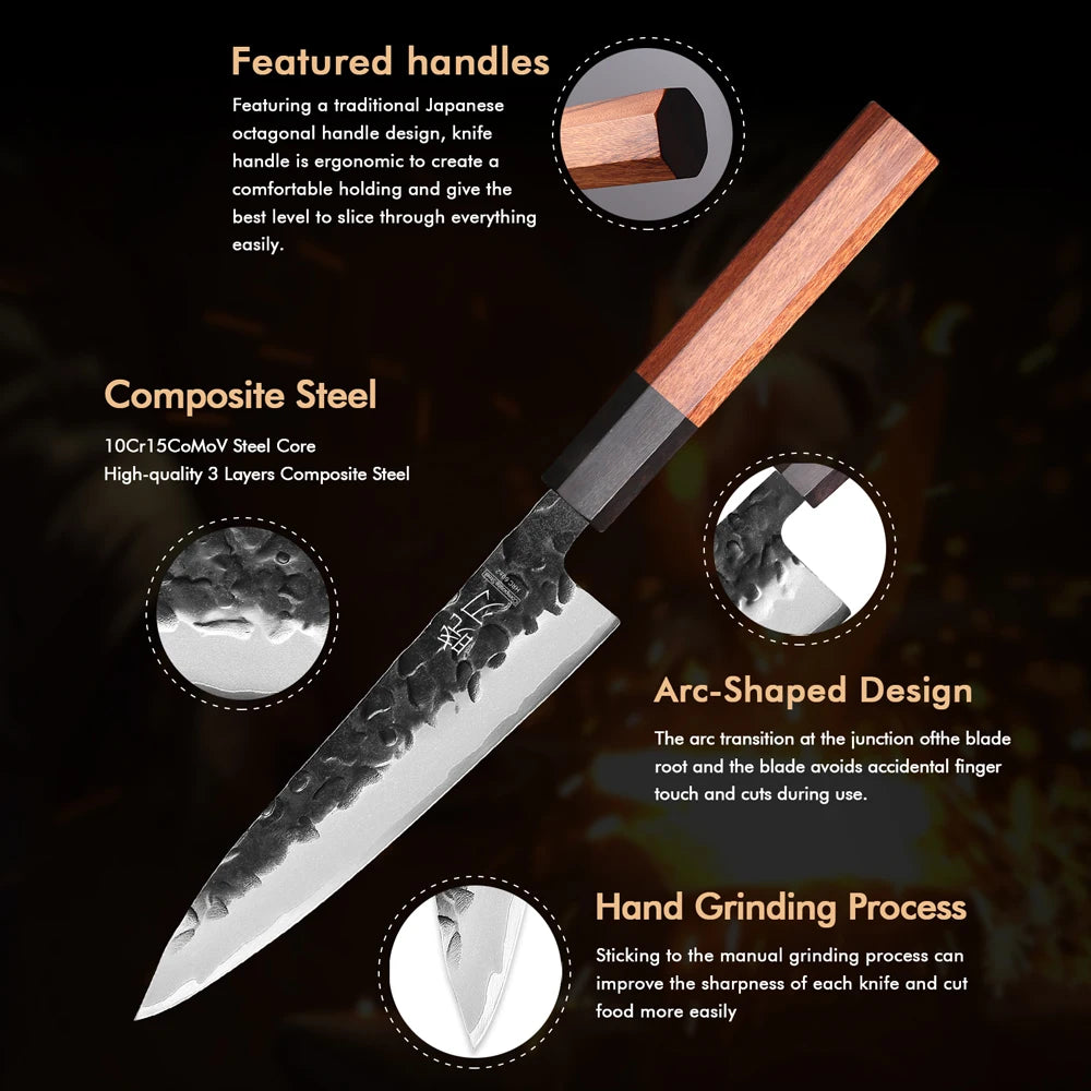 Utility Knife Layer Composite Steel Professional Chef Knives