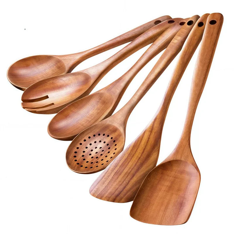 Wooden Utensils Sets Acacia Wood Long Handle Spatula