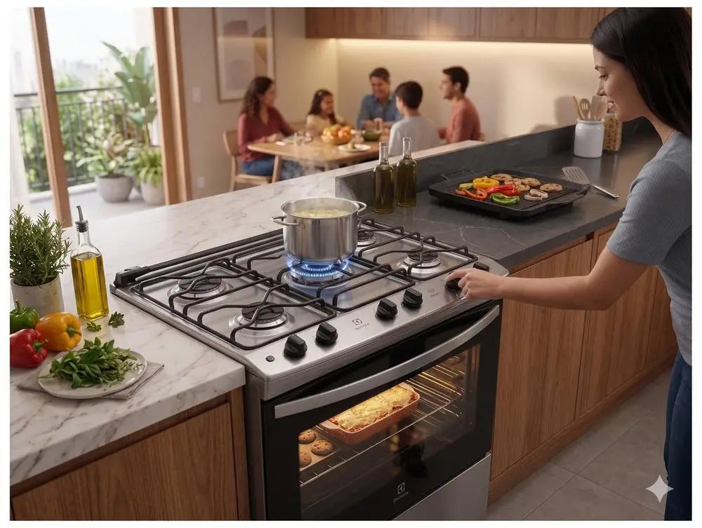 Electrolux 5-Burner Stainless Steel Gray Efficient Fe5ig Cooker