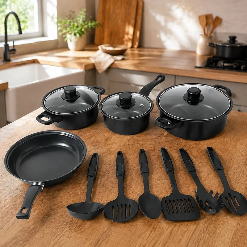 13-Piece Featuring Nonstick Induction Pots Frying Pan Cooking