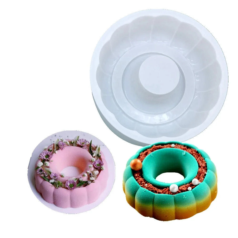Round Flower Pastry Cake Mold Baking Tray French