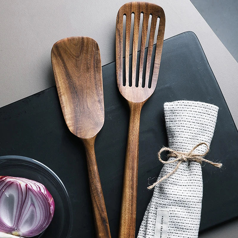 Teak Spatula Of Wooden Spatula Cooking Nonstick Cooking