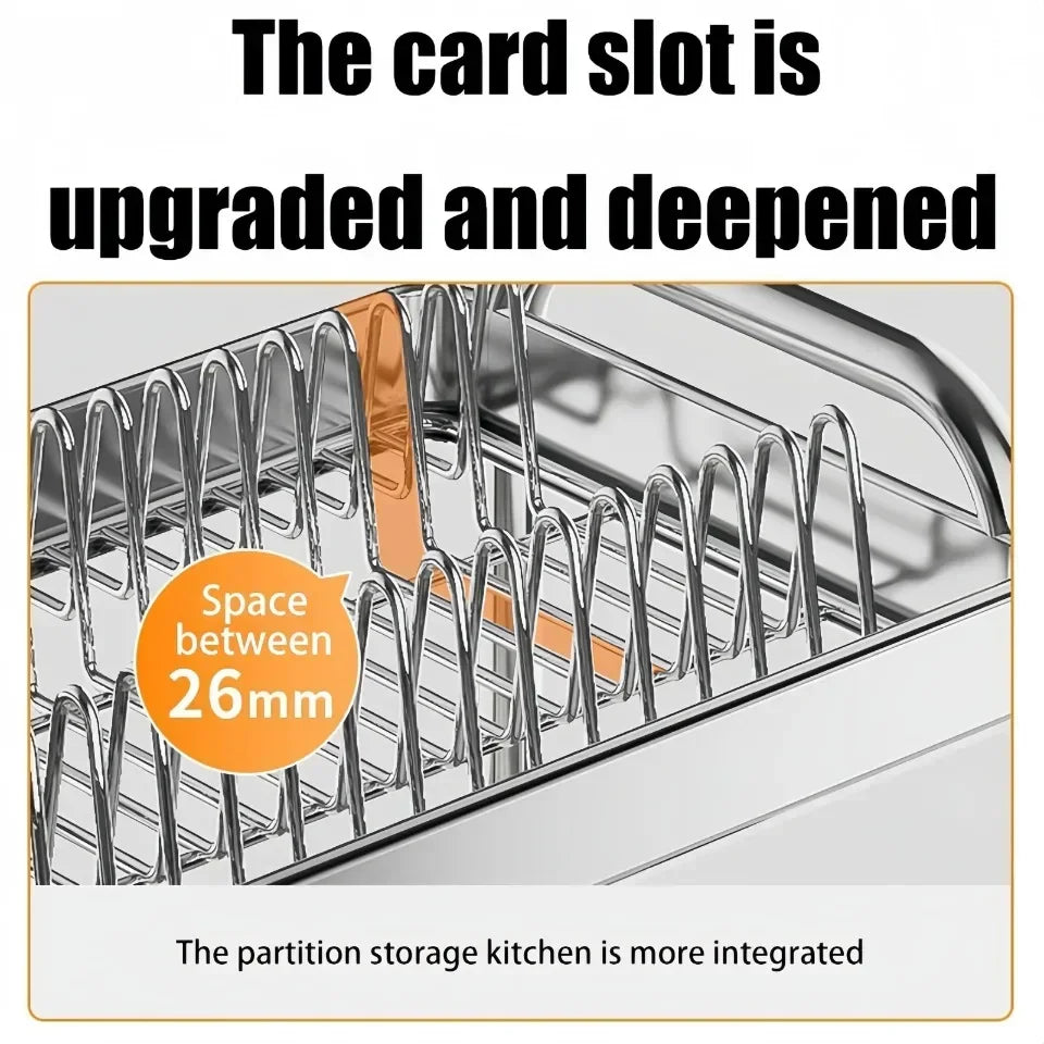 Dish Drying Rack Rustproof Big-Capacity Bowl Storage Shelf