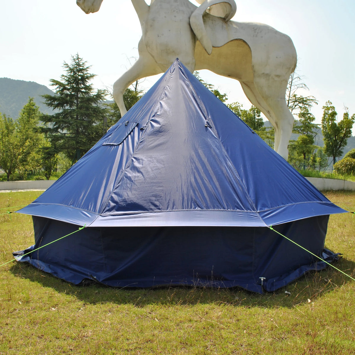Person Large Pyramid Tent Four Seasons Camping Chimney