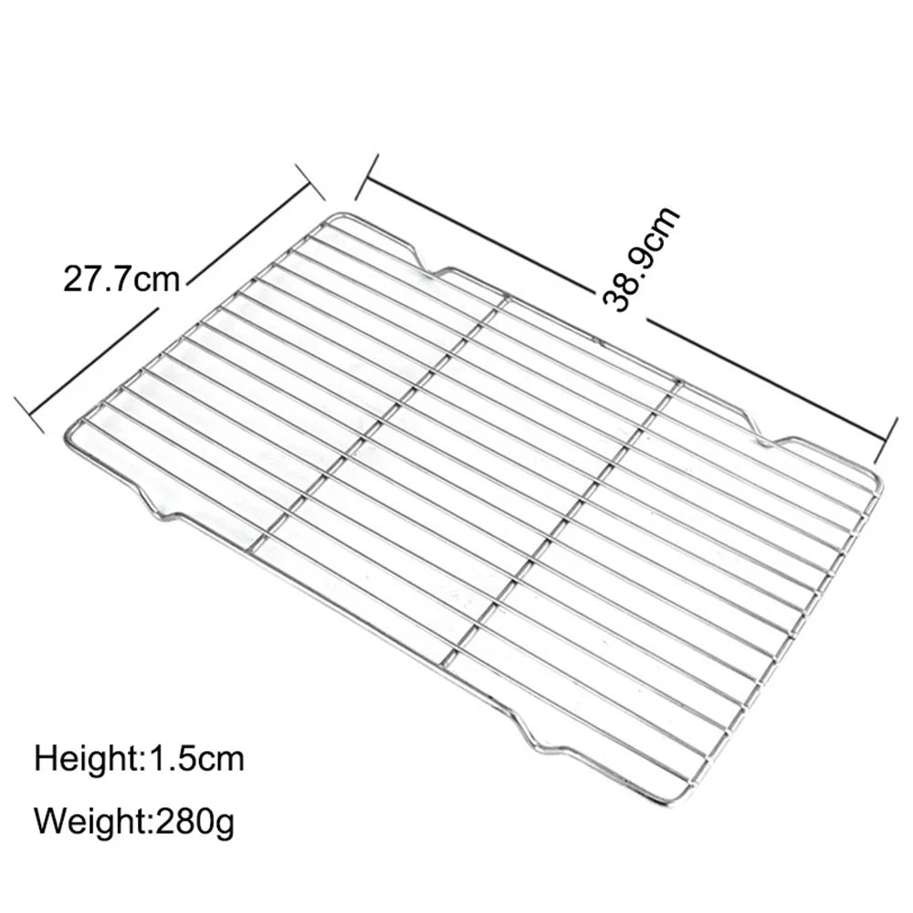 Stainless Steel Cooling Rack Non-Stick Silver Baking Tray