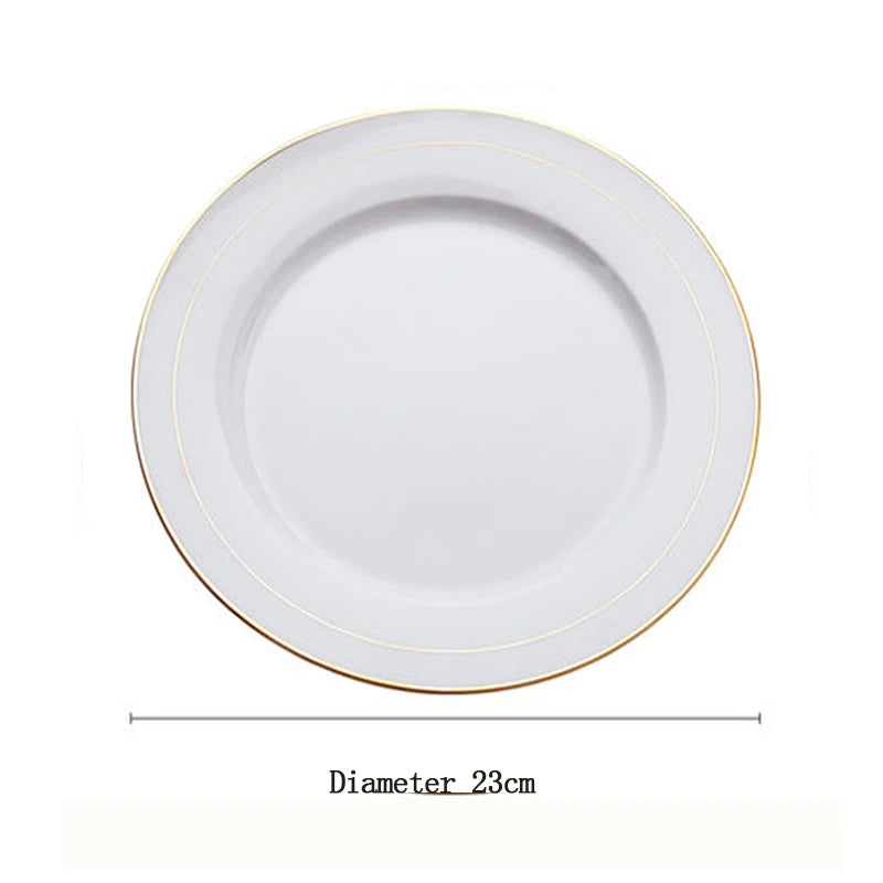 White Porcelain Dinner Plate Light Luxury Food Disk
