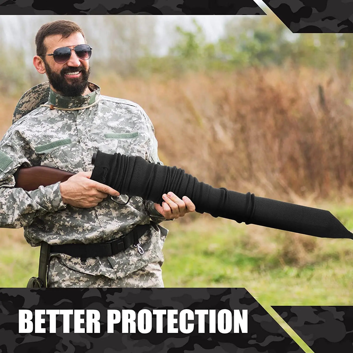 18pcs 55inch Elastic Tactical Storage Bag Dustproof Knitted