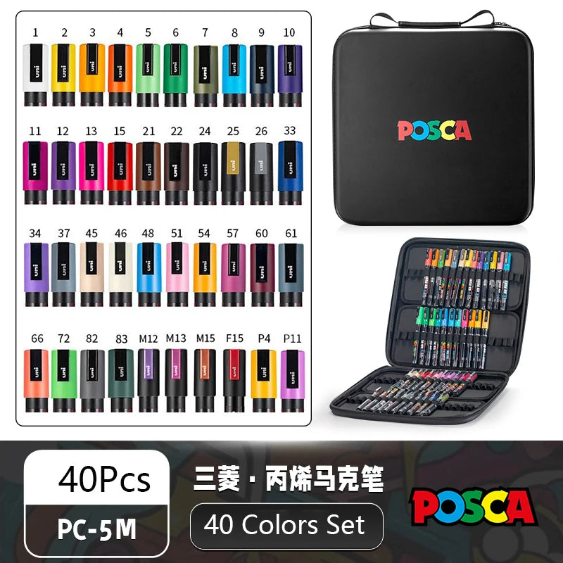 Uni Posca Full Marker Pen Storage Bag Pc-1m