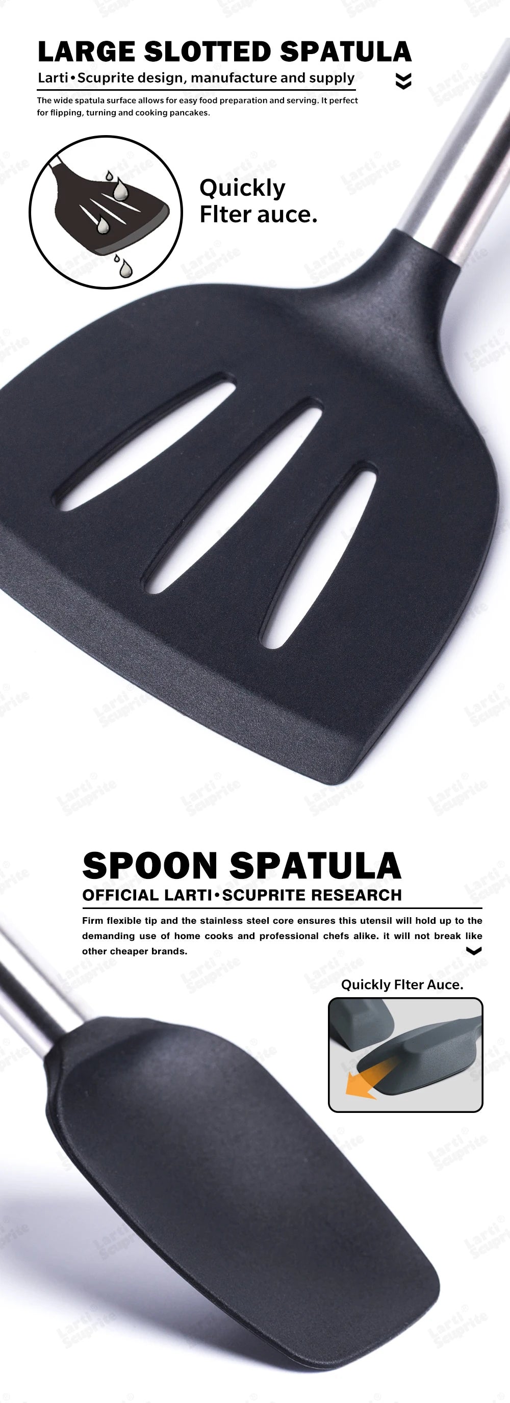 1-Pack Silicone Kitchenware Cooking Utensils Spatula Turner