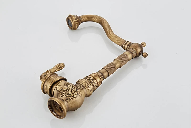 Faucet Vintage Antique Cold Rotating Bathroom Sink Carved
