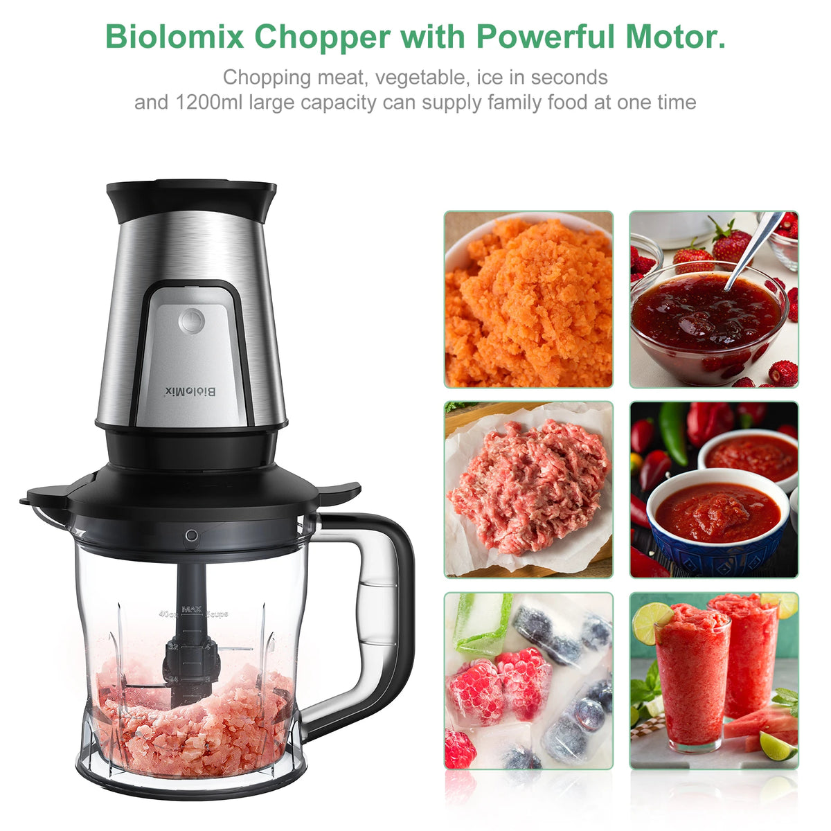 Biolomix 700w 3-In-1 Food Processor Juicer Blender Smoothie