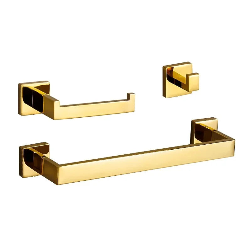 Polished Golden Bathroom Hardware Hook Towel Bar Toilet
