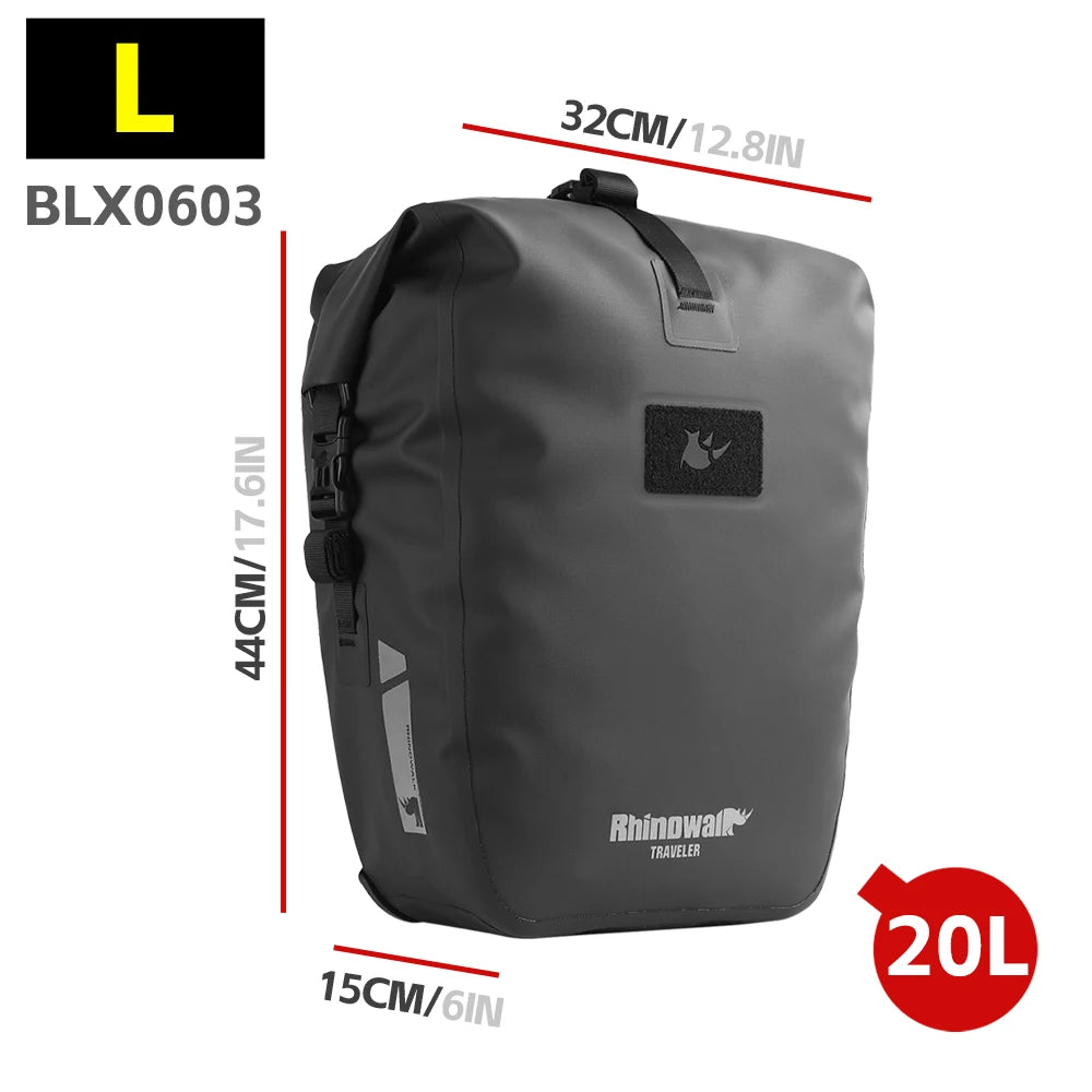 Rhinowalk Bicycle Pannier Bag Waterproof 6l 12l 20l