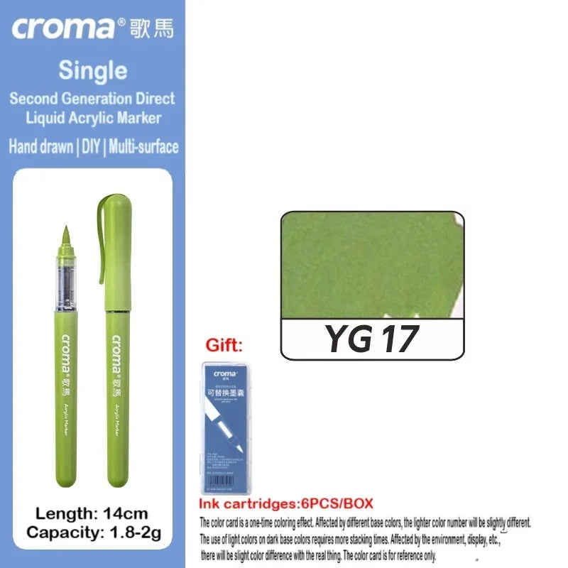 Croma 160/1 Colors Refillable Direct Liquid Acrylic Marker