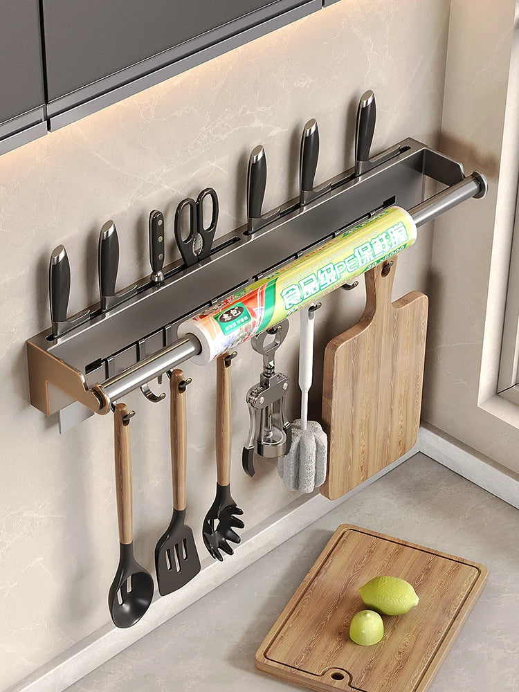Stainless Steel Paper Towel Rack Wall Shelf Hook