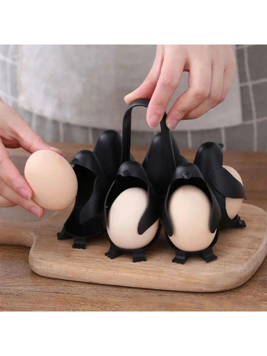 Penguin Egg Steamer & Refrigerator Egg Holder 6pcs