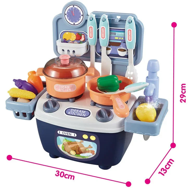Toys Imitated Chef Light Music Pretend Cooking Food