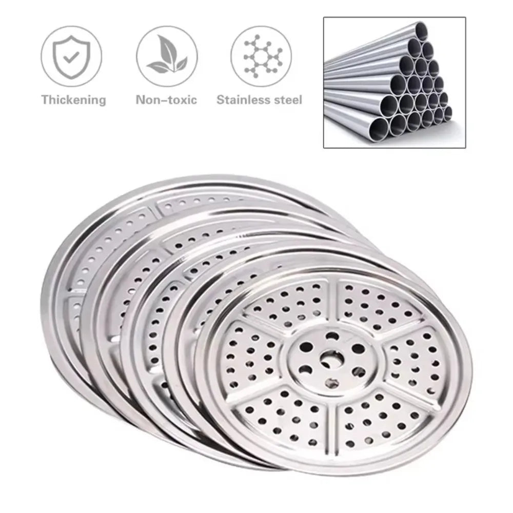 Durable Stainless Steel Steamer 16-34cm Compartment Steamed Rice