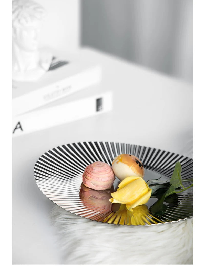 Nordic Luxury Stainless Steel Serving Tray Dish Dining