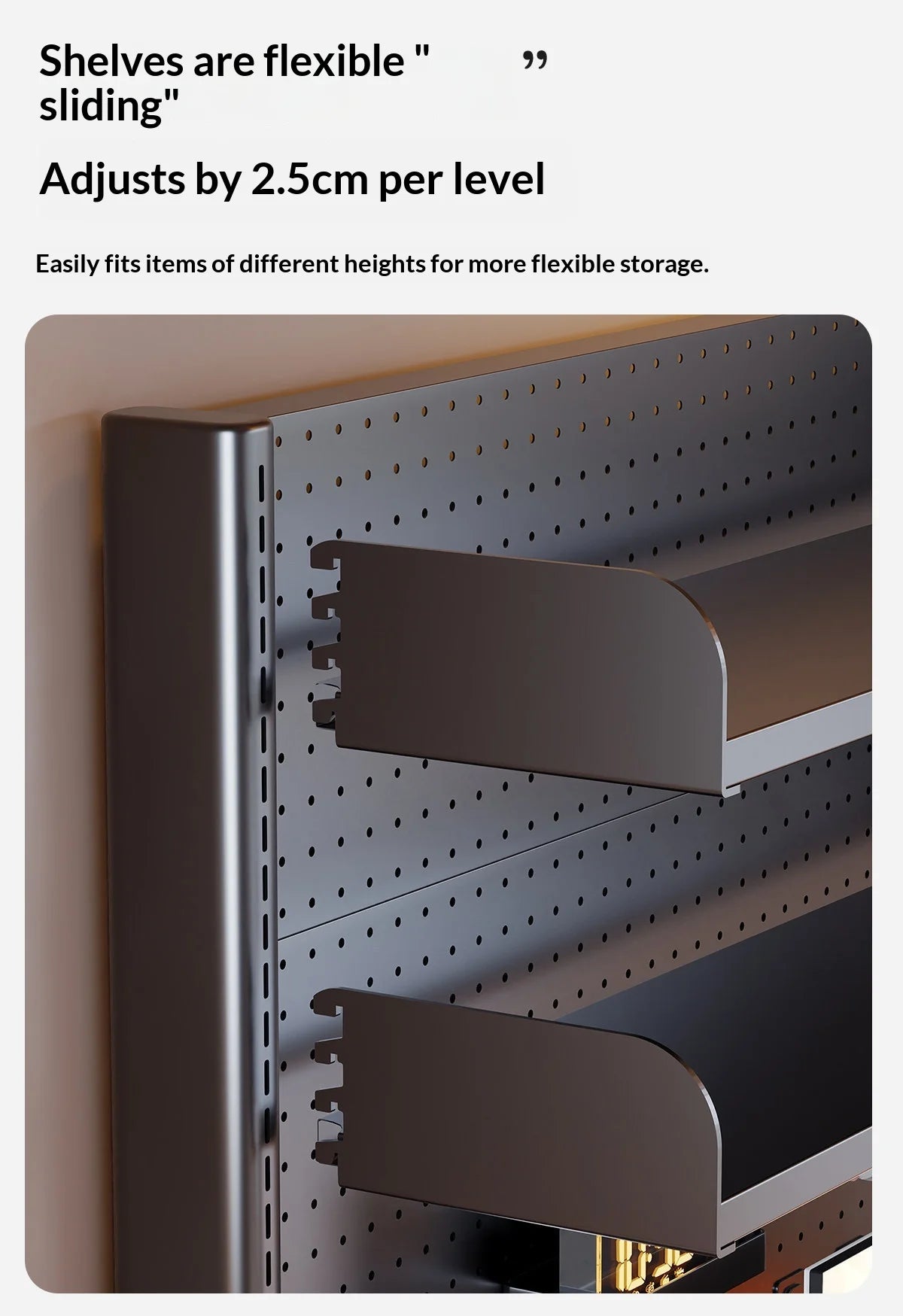 Clamp On Desk Shelf Pegboard Adjustable 2/3 Tier
