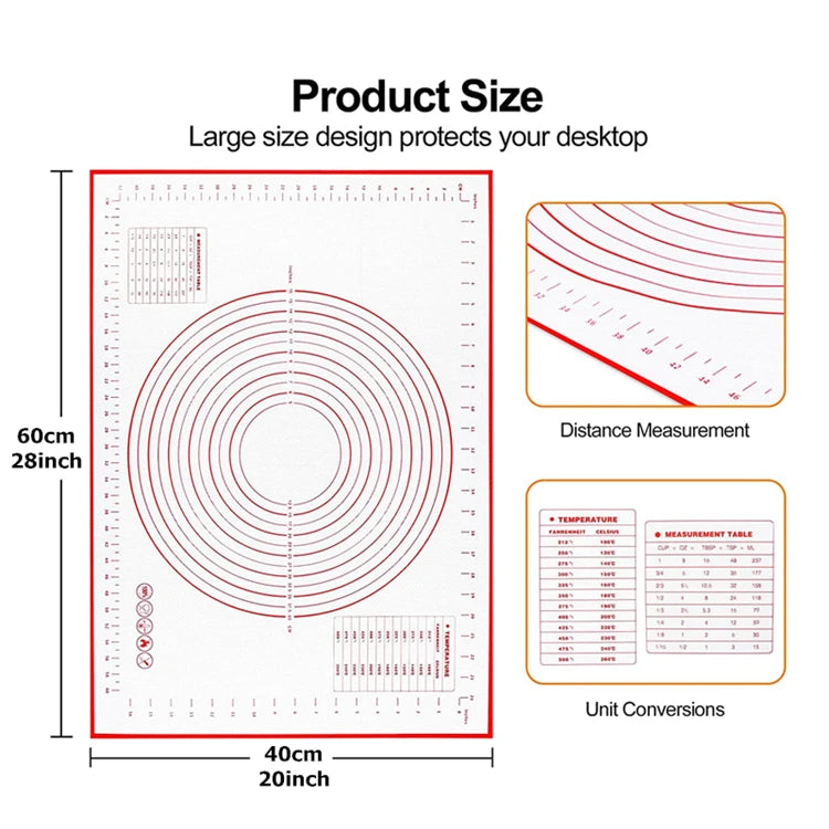 Silicone Baking Mat Non-Slip Pastry Mat Rolling Dough