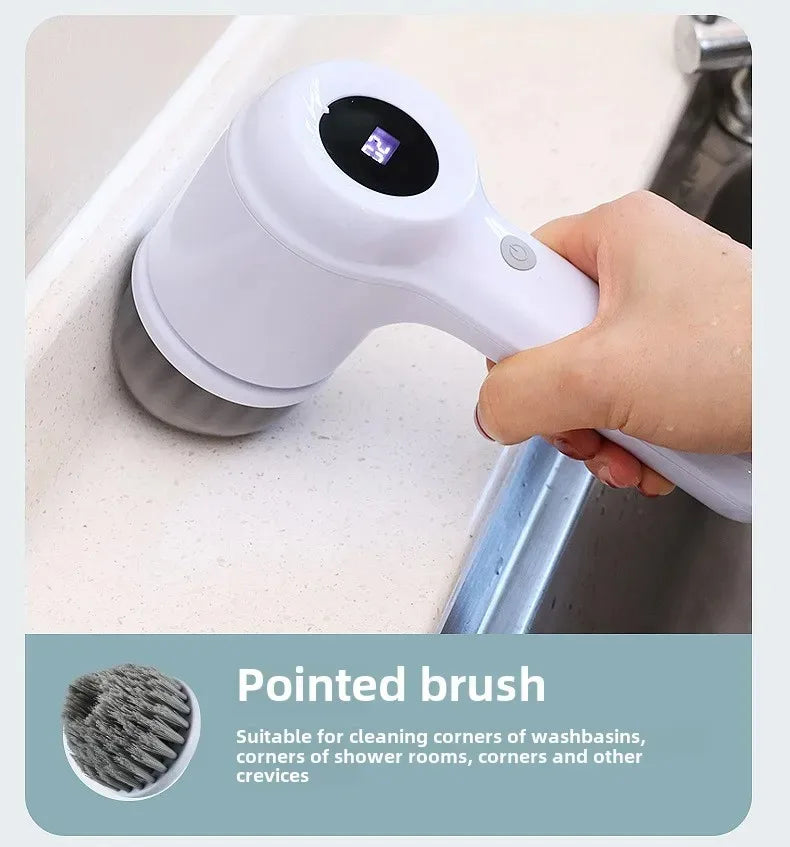 Electric Cleaning Brush Usb Rechargeable Scrubber Bathroom