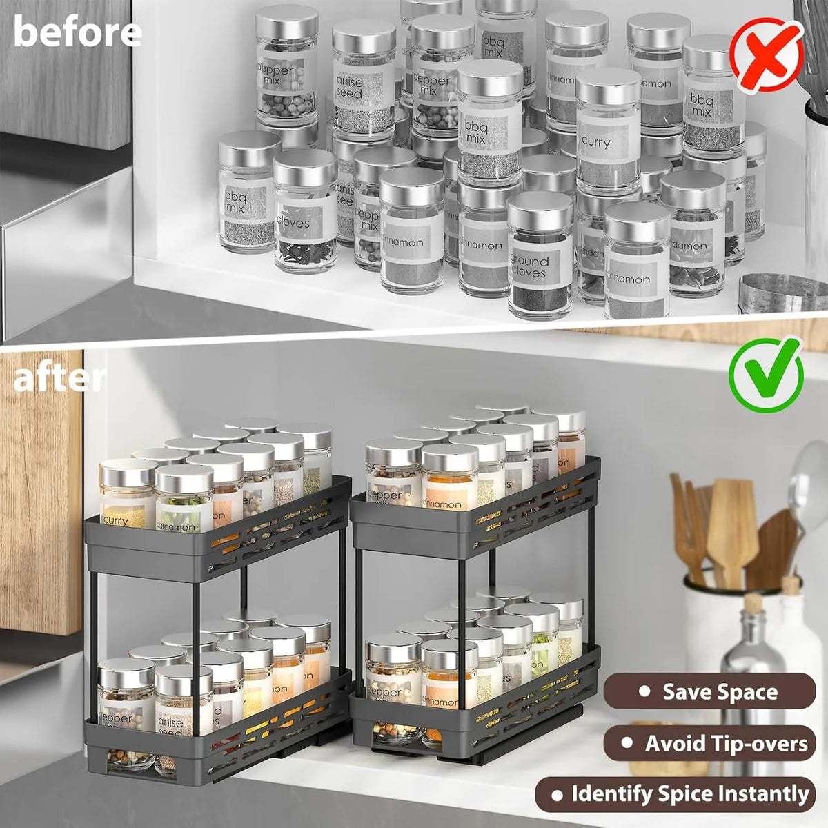 1/2pcs Double Layer Plastic Storage Rack Large Capacity