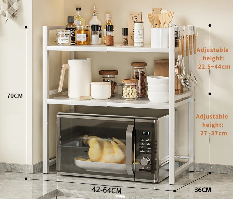 1pc Expandable Microwave Shelf Organizer Moisture Rust Proof