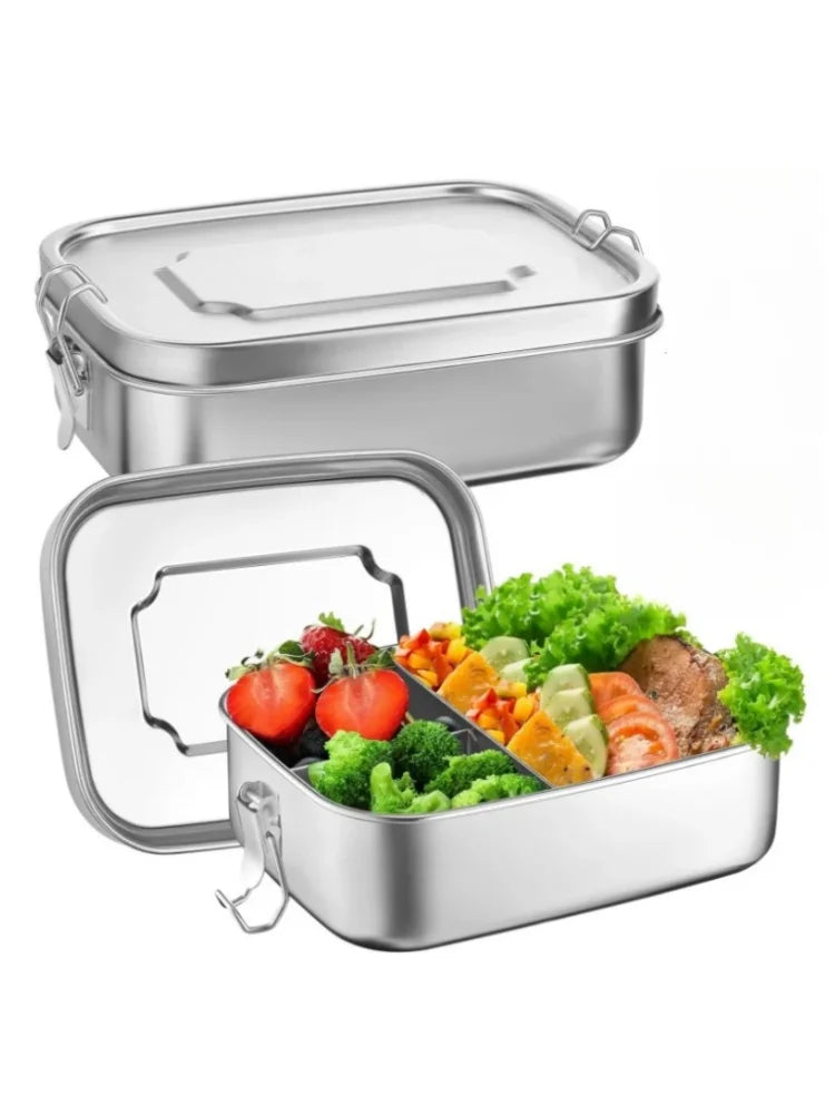 Stainless Steel Lunch Box Kids Adults Leak-Proof Bento