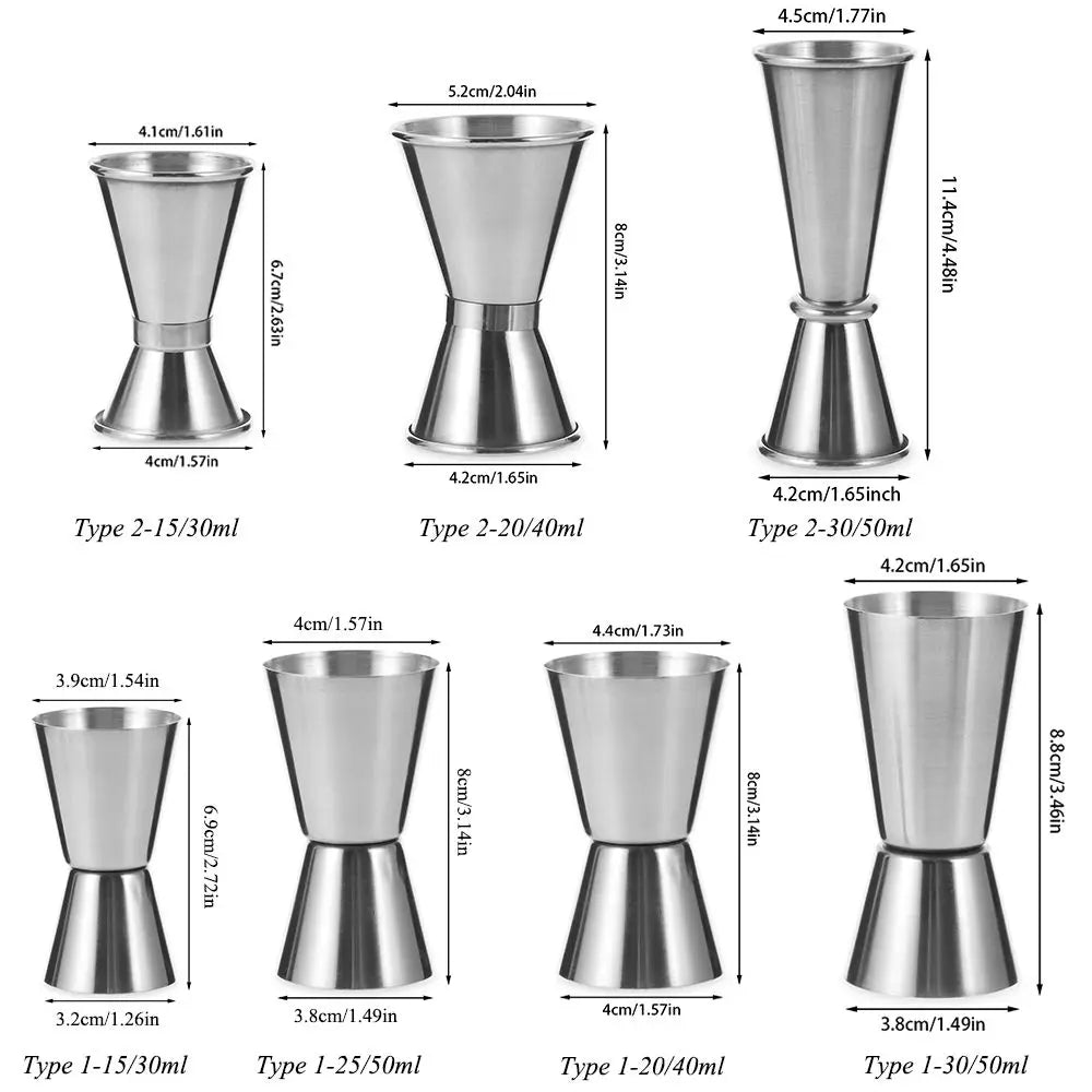 Stainless Steel Measuring Cups 15/30 25/50 20/40 30/50ml