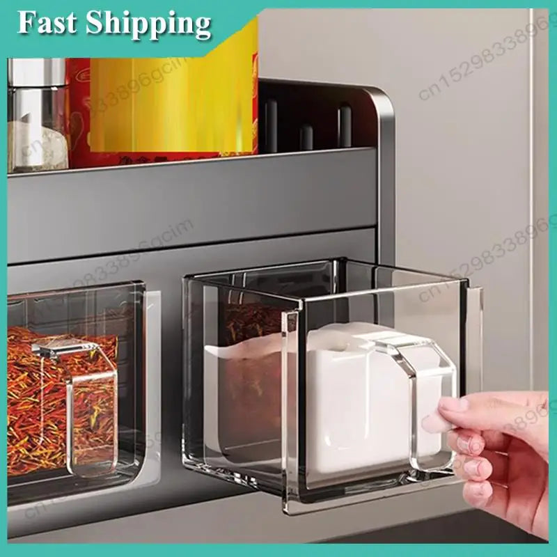 -Babq Wall-Mounted Stainless Steel Spice Rack - Multi-Functional