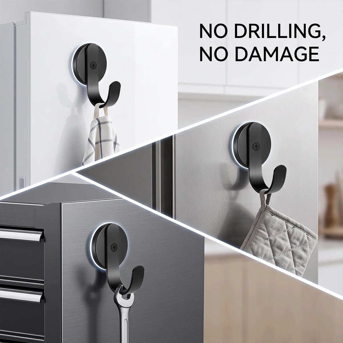 Anti-Scratch Rubber Coated Magnetic Hooks Heavy Duty Cruise