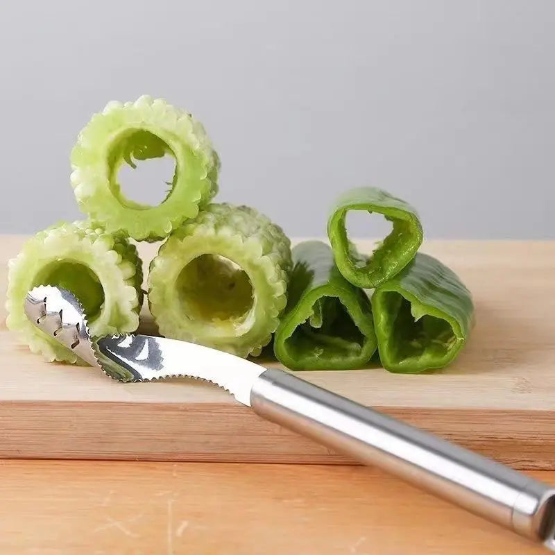 1pcs Vegetable Fruit Coring Pepper Tomato Slicer Edge