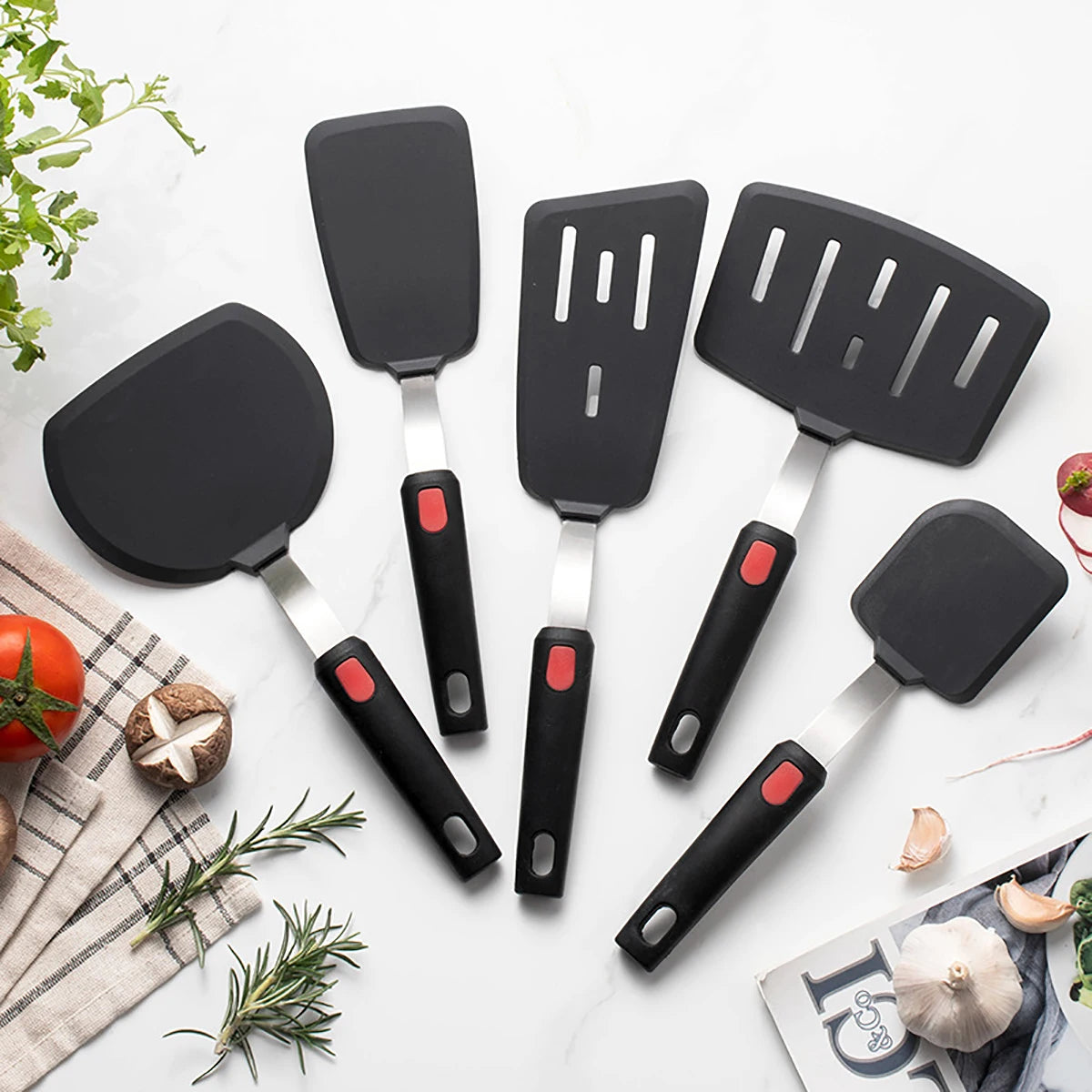 Fried Fish Steak Spatula Cooking Stainless Steel Silicone