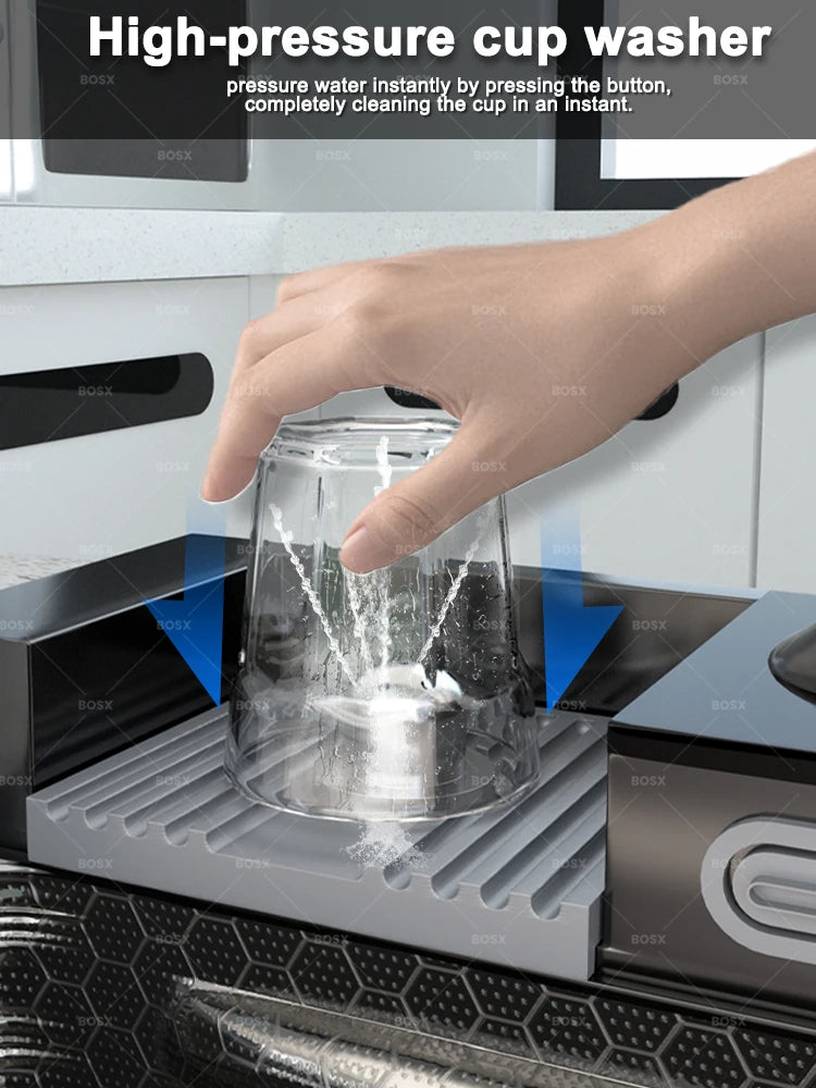 Waterfall Stainless Steel Sink Digital Display Faucet Wash