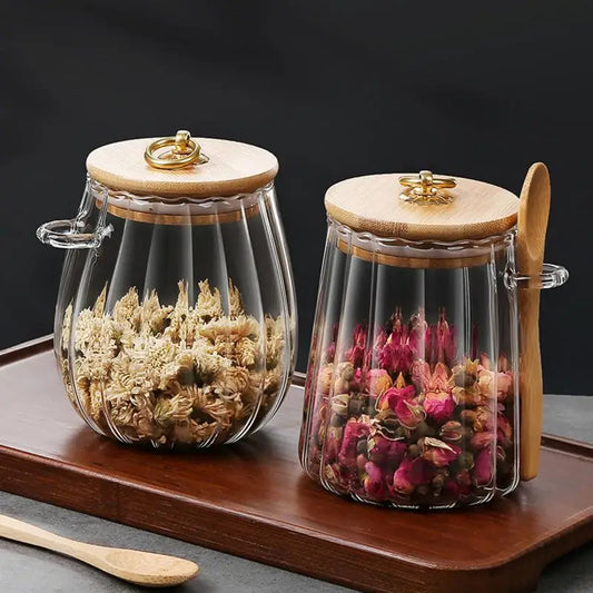 Airtight Food Containers Storage Pots Glass Jar Lid