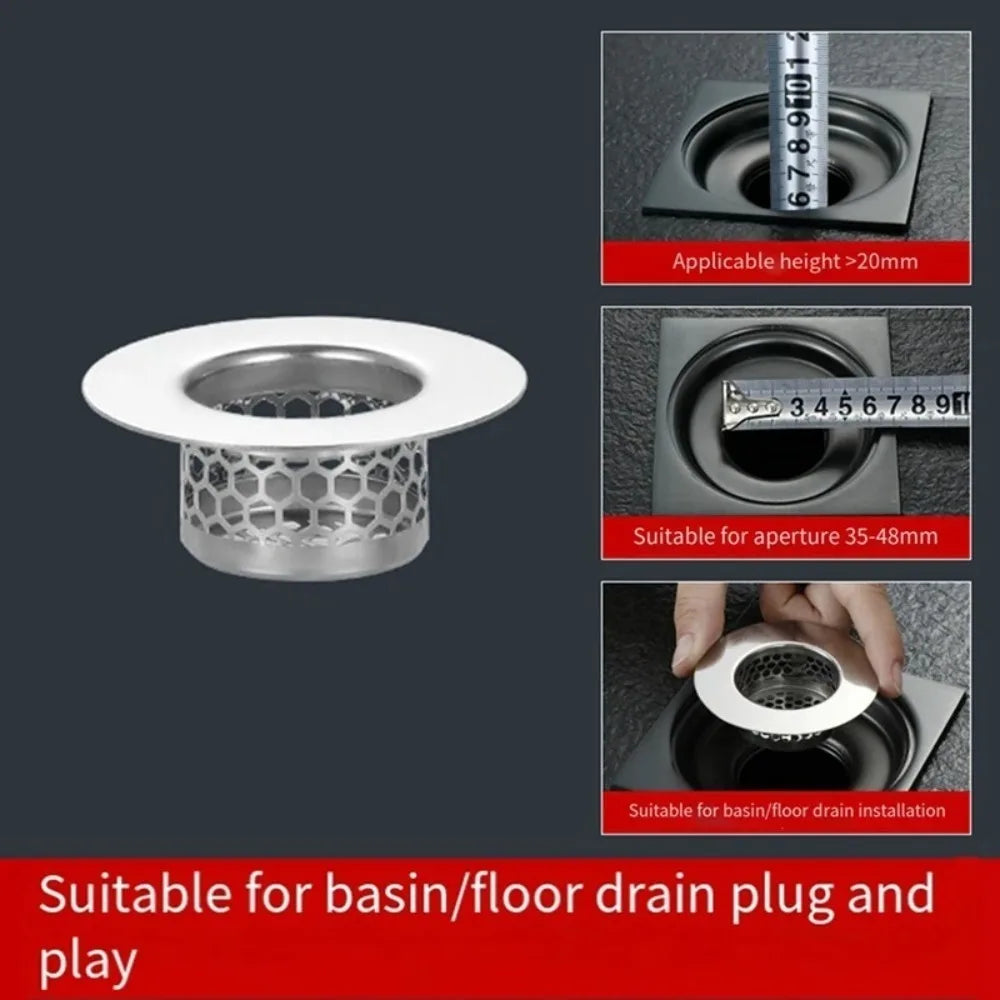 Universal Stainless Steel Bathroom Sink Strainer Hair Catcher