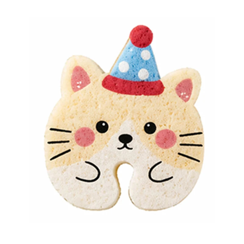 Dishwashing Sponge Cute Cartoon Animal Dishwashing Wipe Dual