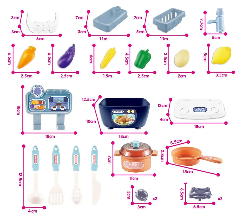 Toys Imitated Chef Light Music Pretend Cooking Food