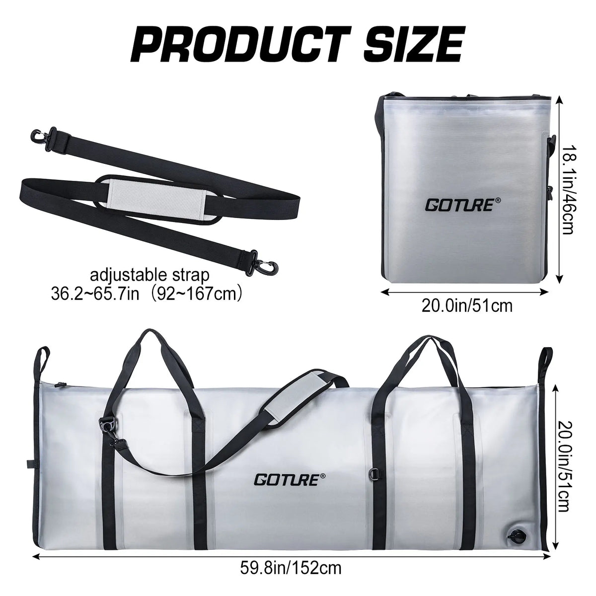 Goture Large Capacity Insulated Fish Cooler Bag Tpu